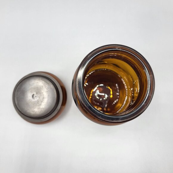 Vintage Amber Brown Glass Apothecary Jar With Bubble Lid Made In Belgium - Picture 10 of 11